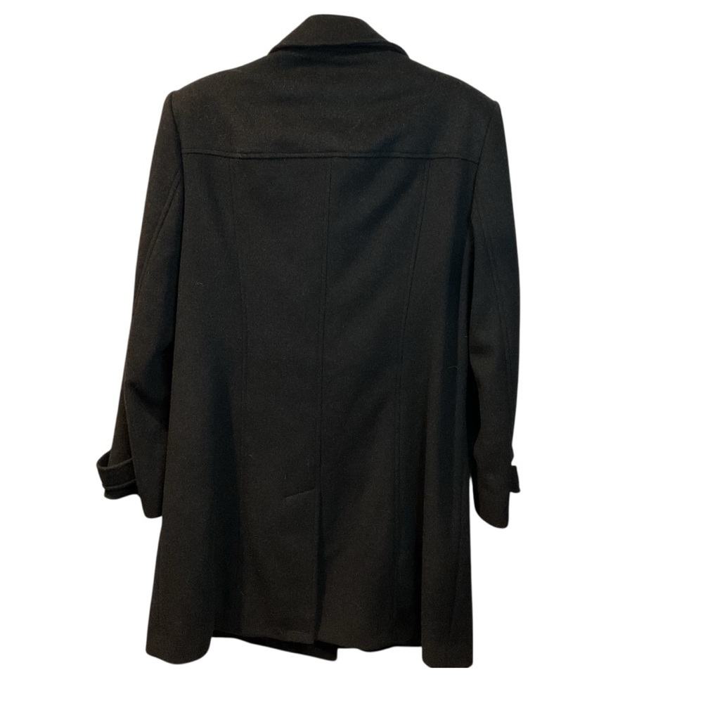 Liz Claiborne Black Brushed 100% Wool Double-Breasted Women’s Coat Size 12 - Picture 5 of 8